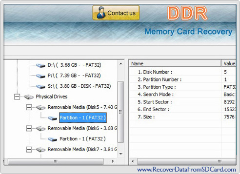 Recover Data from Memory Card screenshot