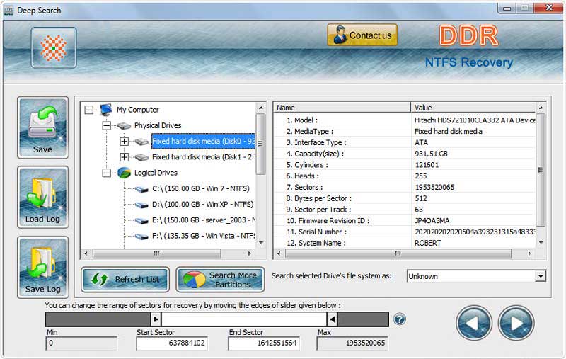 Recover Data from NTFS screenshot